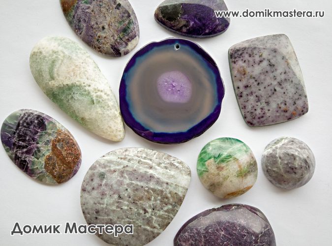 флюорит, клинохлор, агат, чароит