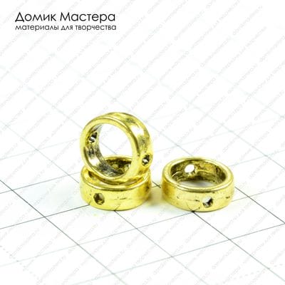 Bu-Met-000146 - бусина, под золото, 12х10х3мм