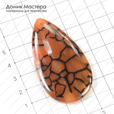 K-Kul-000402 - агат, тонирован, подвеска, 64х34х5мм