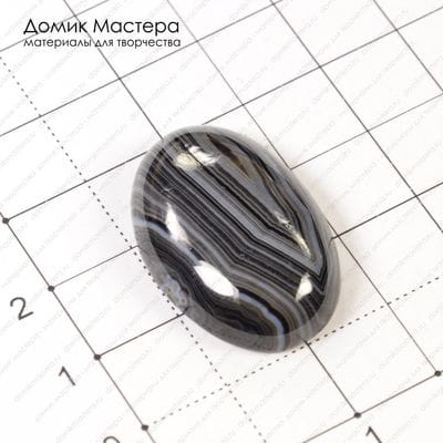 K-K-000253 - агат, кабошон, 29х19х6мм