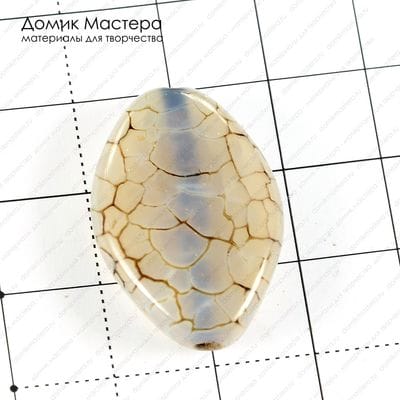 K-Bus-000683 - агат тонированный, бусина, 28х19х6мм