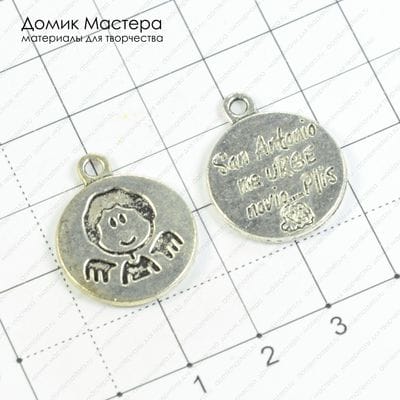 F-Pod-s-000280 - подвеска, ангел, двусторонняя, 23х19мм