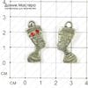 F-Pod-s-000244 - подвеска, двусторонняя, стразы, "темное серебро",  27х13мм