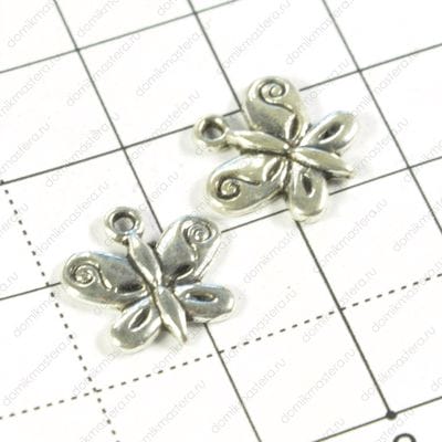 F-Pod-s-000123 - подвеска - бабочка - created for you  - двусторонняя -  14х13мм