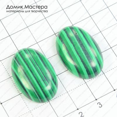 K-K-000366 - пара кабошонов, ювелирный пластик, 30х20х7мм
