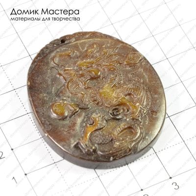 K-Kul-000312 - подвеска резная, дракон, 49х42х6мм