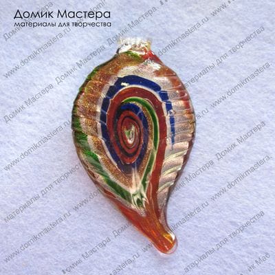 F-Pod-ste-000004 - подвеска, муранское стекло, 70х39мм