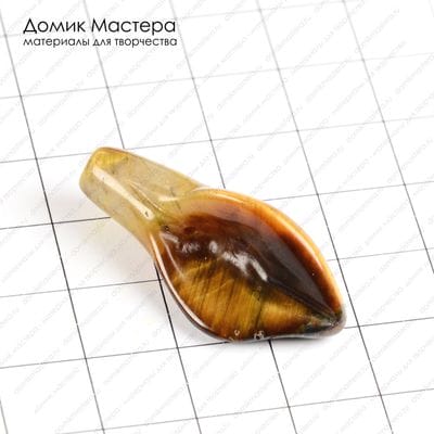 K-Bus-000591 - бусина, тигровый глаз, резной цветок, 36х16мм