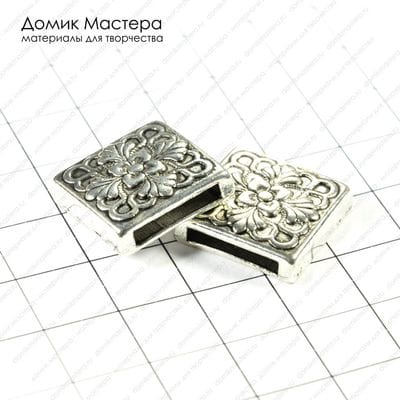 Bu-Met-000133 - бусина, металл, 17х17мм