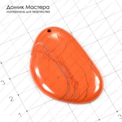 K-Kul-000306 - яшма красная, подвеска, 48х32х5мм
