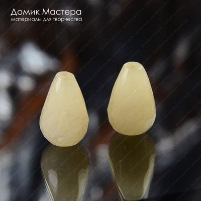 K-Bus-000608 - пара граненых бусин, кварц, 15х10мм