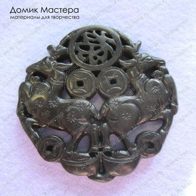 K-Kul-000223 - подвеска двусторонняя, резьба по камню, 70х5мм