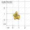 F-Pod-b-000174 - подвеска, барашек, двусторонняя, под бронзу, 14х13мм
