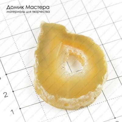 K-Bus-000389 - бусина, агатовая жеода с кварцевой друзой, 50х36х7мм