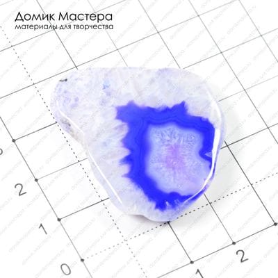 K-K-000209 - агат с кварцем, кабошон, 37х37х5мм
