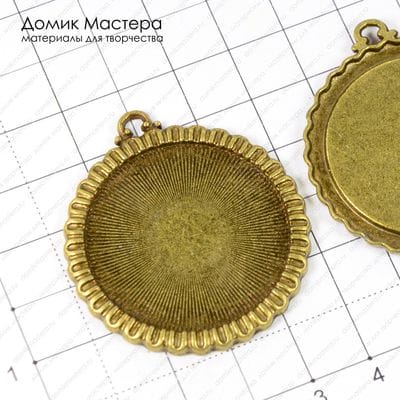 F-Pod-b-000152 - подвеска, под бронзу, 45х40мм, рамка 33мм