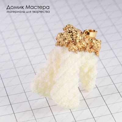 K-Kul-000349 - подвеска, коралл, гальваника, металл под золото, 43х30х26мм