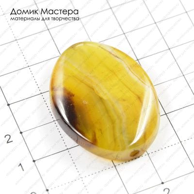 K-Bus-000380 - бусина, агат, тонирован, 38х29х7мм