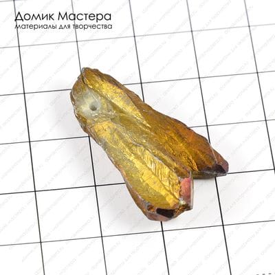 K-Kul-000523 - кристалл кварца, подвеска, титановое напыление, 32х18х8мм