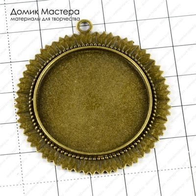F-Pod-b-000186 - металл под бронзу, подвеска, 49мм, рамка: 35мм