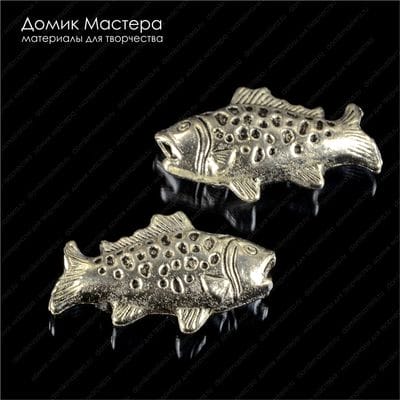 Bu-Met-000180 - бусина, металл под серебро, 35х21мм