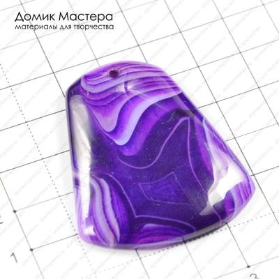 K-Kul-000246 - агат, подвеска, тонирован, 47х39х5мм