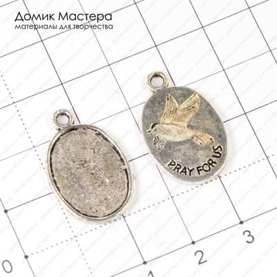 F-Pod-s-000310 - подвеска, под серебро, 25х16мм, рамка 19х14мм