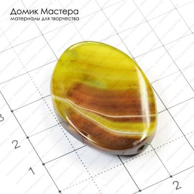 K-Bus-000405 - агат, бусина, тонирован, 40х29х6мм