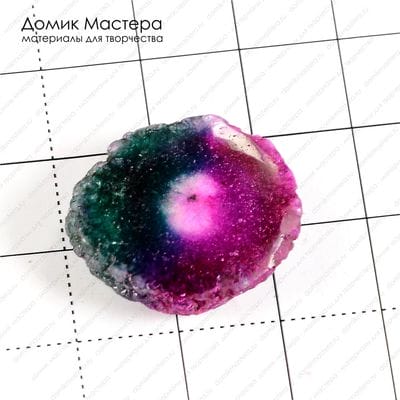 K-K-001239 - друза кварца тонированная, кабошон, 22х20х5мм
