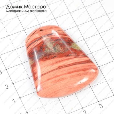 K-Kul-000353 - яшма красная, подвеска, 46х39х8мм