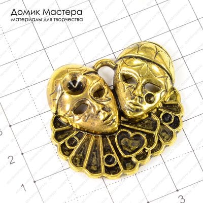 F-Pod-z-000030 - подвеска, под золото, 43х44мм
