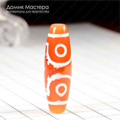 K-Bus-000700 - агат тонированный, бусина, 2 глазка, 39х9мм