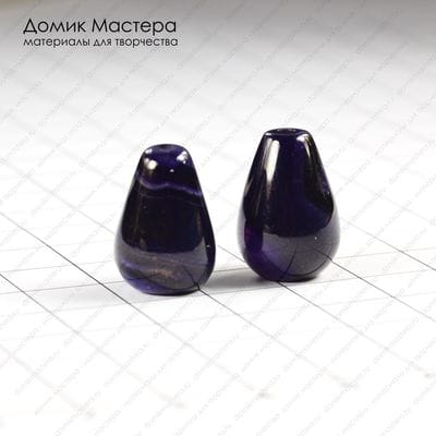 K-Bus-000623 - агат, пара бусин, тонирован, 18х13мм