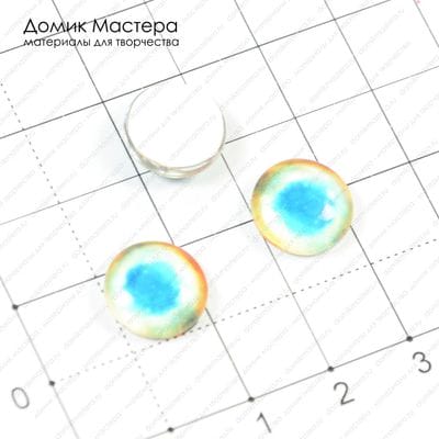 K-K-000345 - кабошон стекло, печать на бумаге, 12мм