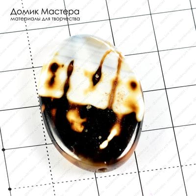 K-Bus-000674 - агат тонированный, бусина, 35х24х5мм