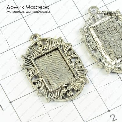 F-Pod-s-000290 - подвеска, рамка 10х14мм, размер 31х21мм