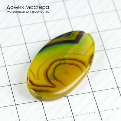 K-Bus-000747 - агат тонированный, бусина, 40х22х4мм