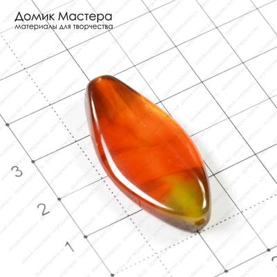 K-Bus-000400 - агат, тонирован, бусина, 38х19х7мм