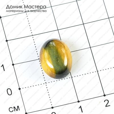 K-K-000958 - тигрово-соколиный глаз, кабошон, 16х12х6мм