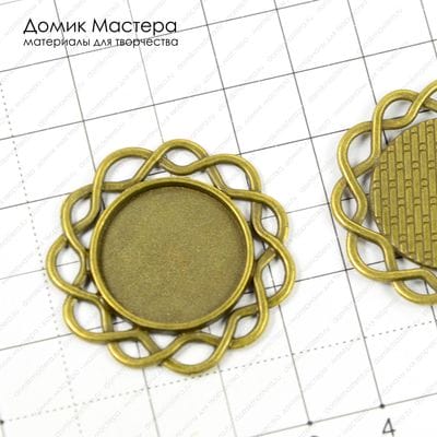 F-Pod-b-000156 - подвеска (коннектор), под бронзу, 33мм, рамка 20мм