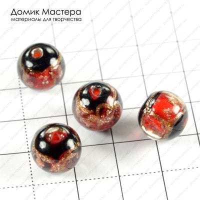 Bu-St-000103 - лэмпворк, бусина, 12мм