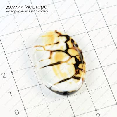 K-Bus-000597 - агат, бусина, тонирован, 34х23х5мм