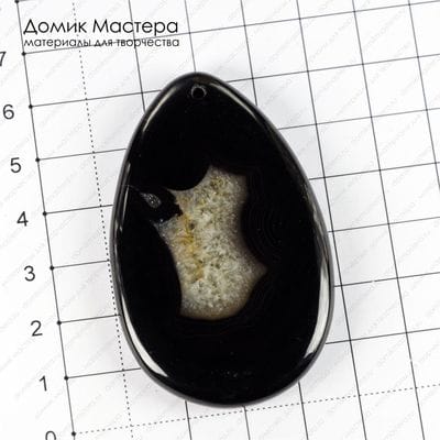 K-Kul-000699 - агат, подвеска. двусторонняя, тонирован, с друзой, 62х39х6мм