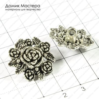 F-Pug-000002 - пуговица, металл под серебро, d=25мм