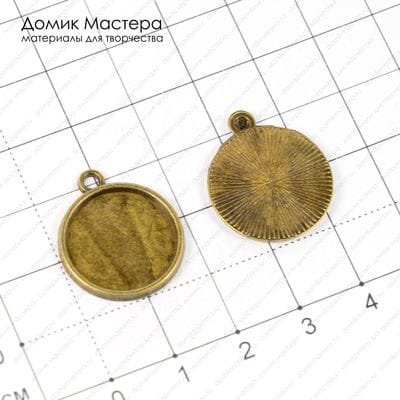 F-Pod-b-000144 - подвеска, под бронзу, 22х18мм, рамка 16мм