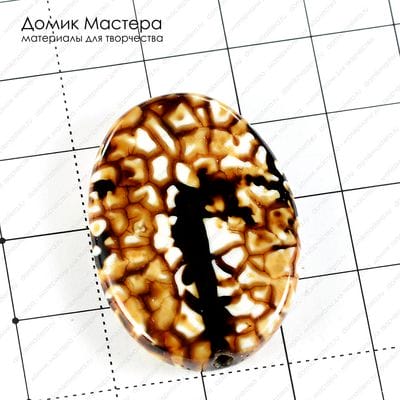 K-Bus-000675 - агат тонированный, бусина, 34х25х5мм