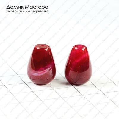 K-Bus-000567 - агат, тонирован, пара бусин, 17х12мм