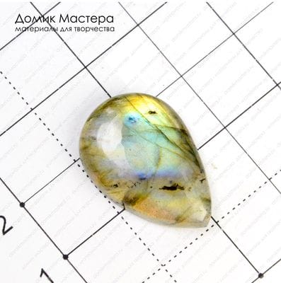 K-K-000398  - спектролит, кабошон, капля, 24х16х4мм