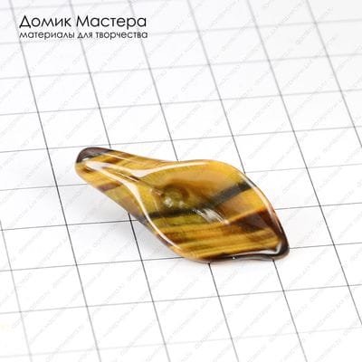K-Bus-000580 - тигровый глаз, бусина, резной цветок, 36х15х9мм