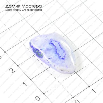 K-K-000205 - агат с кварцем, тонирован, кабошон, 26х17х5мм